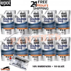 U-POL Dolphin Glaze 440ml (Pack of 10) | Fine Finishing Filler + BPO Hardener