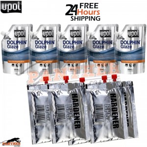 U-POL Dolphin Glaze 440ml (Pack of 5) | Fine Finishing Filler + BPO Hardener