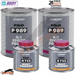 HB Body P989 4:1 2K Epoxy Primer + H732 Hardener - 2x 1.25L Set - Grey Coating