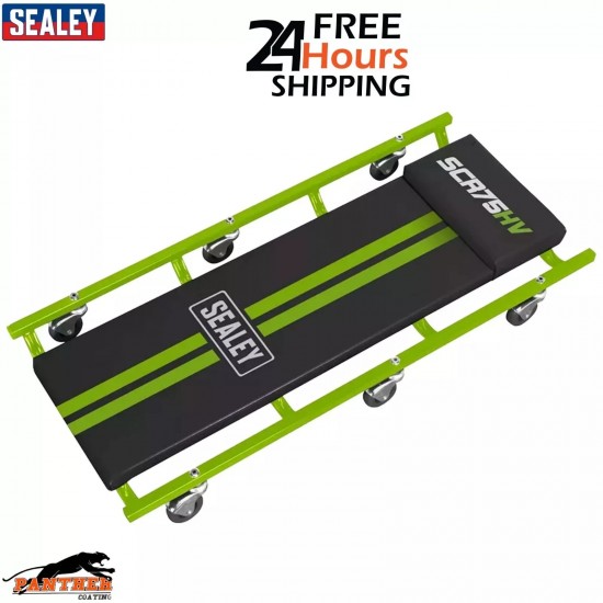Sealey SCR75HV American-Style Creeper 36" + Steel Frame&6 Wheels Hi Vis Green