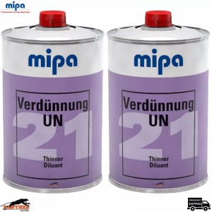 2X MIPA UN21 UNIVERSAL THINNER - HIGH-QUALITY THINNER, 1 LITRE