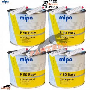 4X MIPA P90 EASY BODY FILLER 4KG - PE high build body filler including hardener