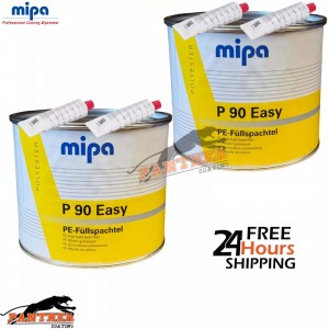 2X MIPA P90 EASY BODY FILLER 4KG - PE high build body filler including hardener