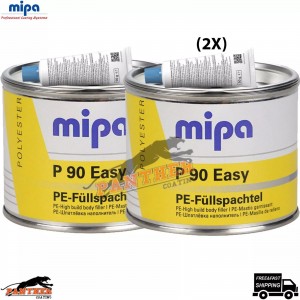 2X MIPA P90 Easy Body Filler Incl Hardener 250G Polyester High Build Putty