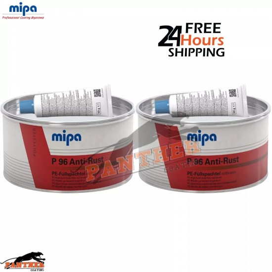 2X MIPA P96 ANTI RUST FILLER 2KG WITH HARDENER - ANTI CORROSIVE CAR BODY FILLER
