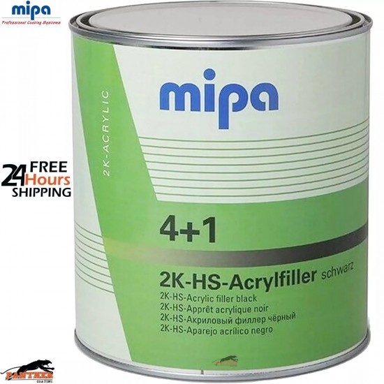 MIPA 4+1 ACRY FILLER HIGH BUILD 2K PRIMER 3L - BLACK *FREE NEXT DAY DELIVERY*