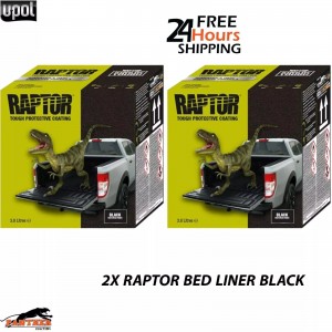 2 X U-POL RAPTOR BED LINER UPOL 3.8 KIT *BLACK* 7.6LTR DEAL - INCLUDES HARDENER