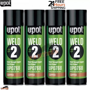 4 X UPOL WELD # 2 WELD THROUGH PRIMER COPPER U-POL AEROSOL 450ML