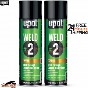 2x U-POL WELDC/AL #2 Weld Through Primer COPPER Rich Aerosol - 450ML