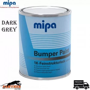 MIPA 1K Dark Grey Bumper Paint 1L Textured Coating Fast Drying Easy Application