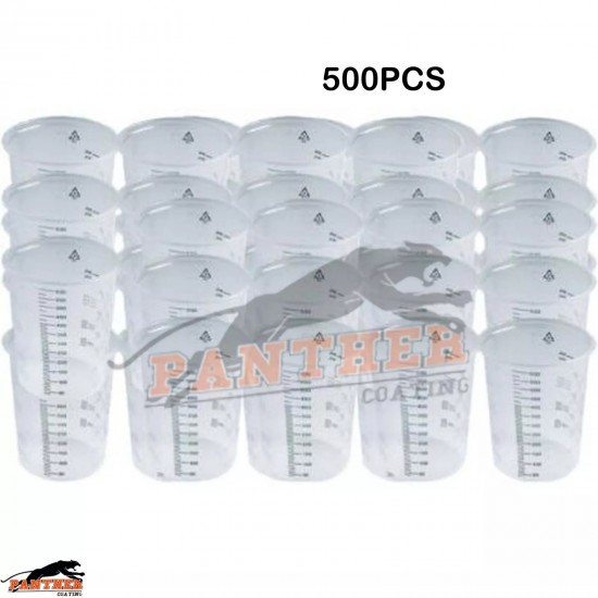500 x Starchem Paint Mixing Cups 600ml Plastic PC600 Graduated With Ratios 600cc