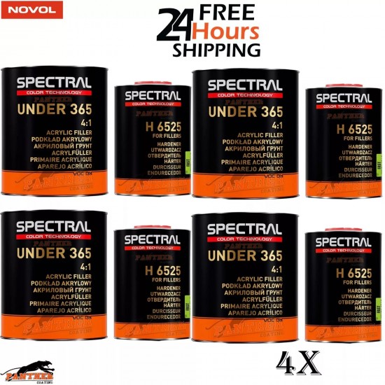4‌X Novol Spectral 365 P1 White Primer 4:1 + H6525 Hardener 3.5L Kit