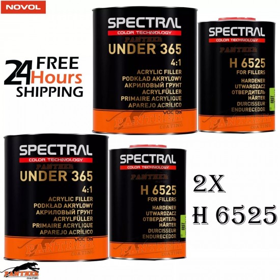 2x Novol Spectral 365 P1 White Primer 4:1 + H6525 Hardener 3.5L Kit