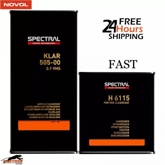 NOVOL Spectral KLAR 505-00 VHS 2K Lacquer 7.5L Kit with H6115 Fast Hardener