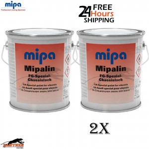 2x MIPA Mipaline 1K Chassis Paint Black RAL 9005 – 5L Durable Coating