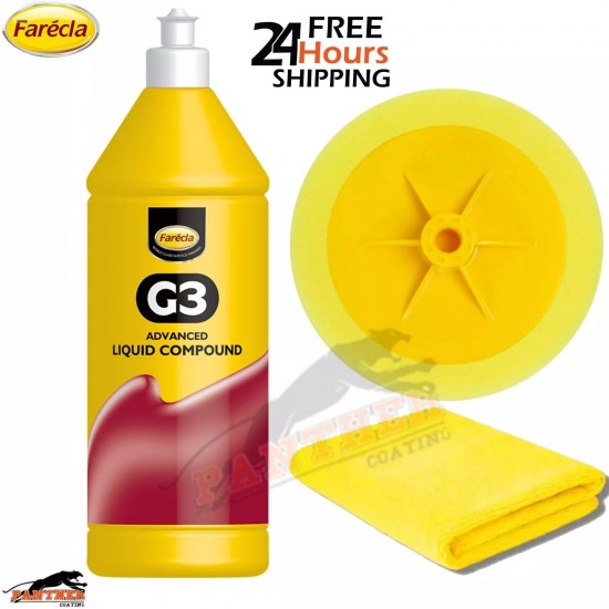 Farecla G3 Advanced Liquid Compound 500ml + GMH601 Pad + Free Polishing Cloth