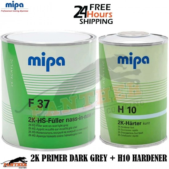 Mipa F37 3L Filler + 1L H10 – Dark Grey 2K HS High Build Body Primer Kit
