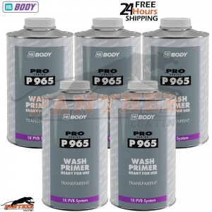5X HB Body P965 1K Wash Etch Primer 1L - Transparent for Aluminium, Galvanized
