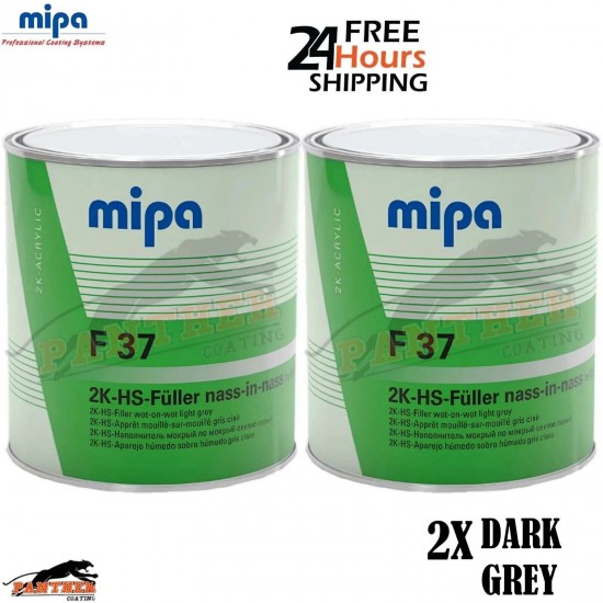 2x Mipa HS F37 2K Filler – 3L Dark Grey High Build Bodywork Primer