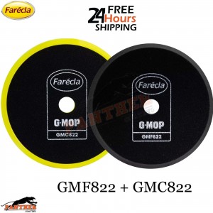 Farecla GMF822 Black + GMC822 Yellow G Mop Pads - 200 mm / 8 inch Polishing Pads