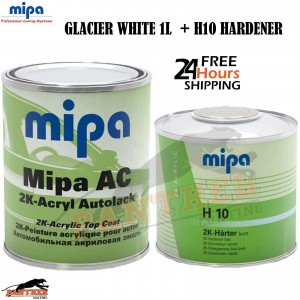 Mipa 2K Acrylic Paint – Glacier White 1L + Fast Hardener H10 500ml Set