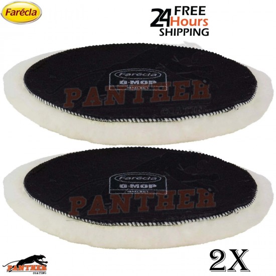 2x Farecla GML601 6" Lambswool Polishing Pad – Hook & Loop Backed