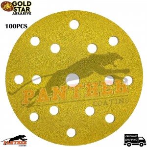 100x 150mm 6” DA Sanding Discs - 15 Hole 150mm 6” Abrasives - Hook & Loop