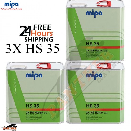 3x MIPA HS35 Hardener Slow 2.5L – 2K HS Acrylic for CC9, CC12, OC, CX4
