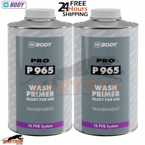 2X HB Body P965 1K Wash Etch Primer 1L - Transparent for Aluminium, Galvanized