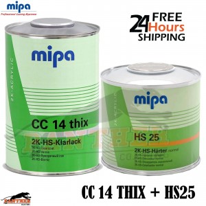 MIPA CC14 THIX 2K HS Clearcoat 1L + HS25 500ml Hardener – 1.5L Kit