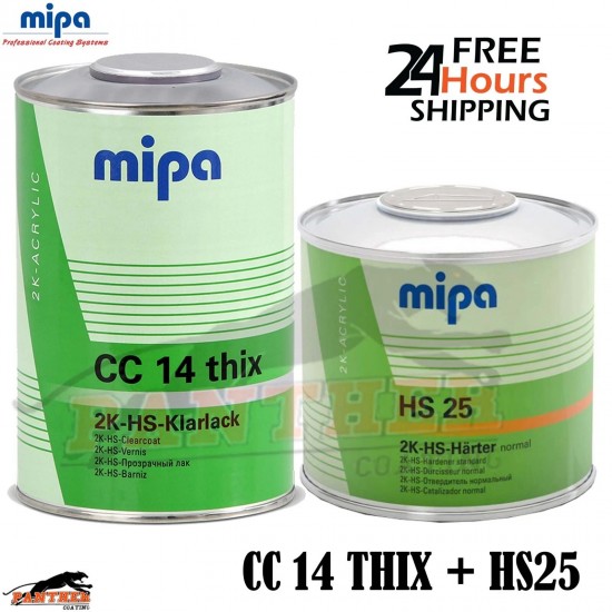 MIPA CC14 THIX 2K HS Clearcoat 1L + HS25 500ml Hardener – 1.5L Kit
