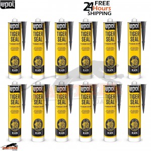 12x U-POL Tiger Seal Black 310ml – PU Adhesive & Sealant for Car Bodywork