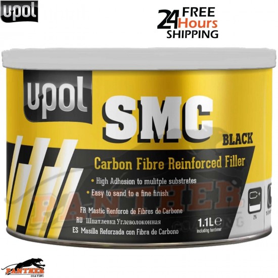 U-POL SMC Black Plastic Filler 1.1L – High Adhesion Easy Sand Body Repair