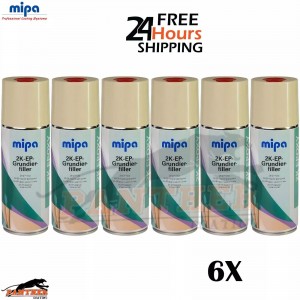 MIPA 2K EPOXY PRIMER FILLER Spray with Hardener (X6) 00ml Car Paint Aerosol
