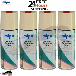 MIPA 2K EPOXY PRIMER FILLER Spray with Hardener (X4) 400ml Car Paint Aerosol