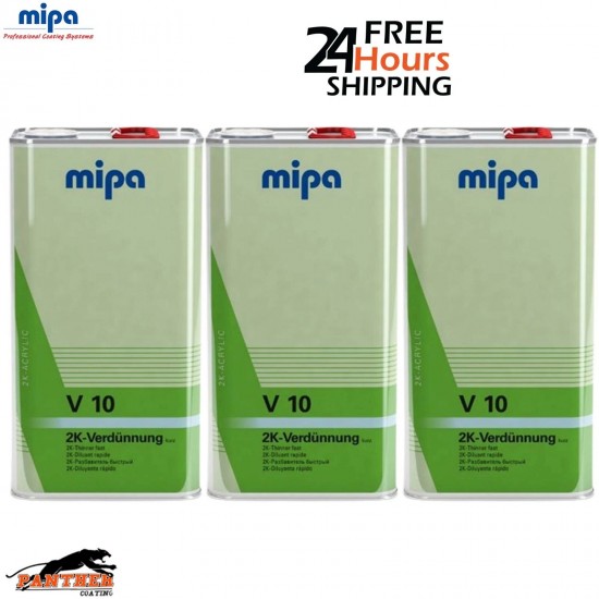 3X Mipa V10 2K Fast Thinner 5L – High-Performance Automotive Paint Reducer