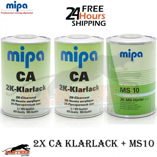2X MIPA CA Klarlack DTM Clearcoat with MS10 3L Kit - Direct to Metal Diamond Cut