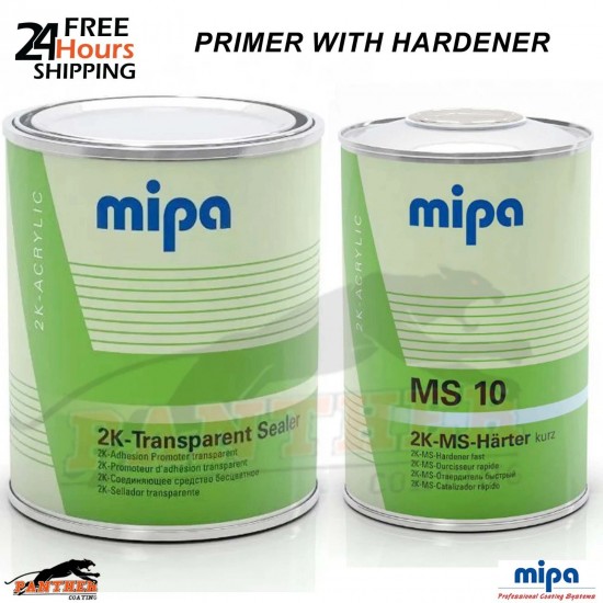 Mipa 2K Transparent Adhesion Promoter Sealer & MS10 - 2L Kit - Clear Coat Prep