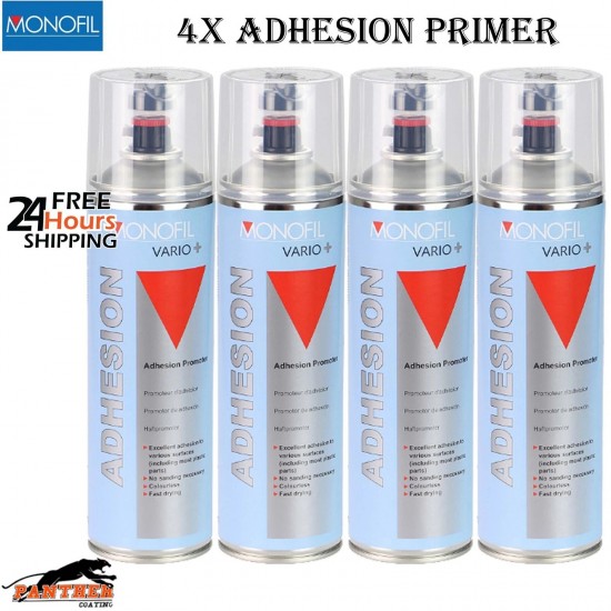 X4 Monofil Vario+ Plastic Primer Adhesion Promoter Clear Aerosol Spray 500ml