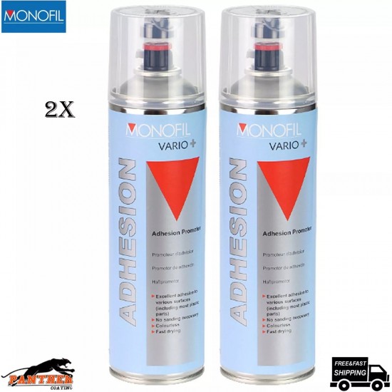 X2 Monofil Vario+ Plastic Primer Adhesion Promoter Clear Aerosol Spray 500ml