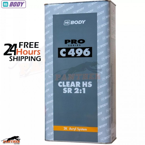 HB Body C 496 5L 2K Clearcoat Lacquer Clear HS 2:1 Car Paint High Gloss Finish