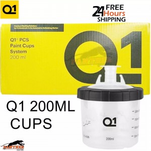 Q1 PCS Paint Cup System 200ml 125 Micron - Pack of 50 Disposable Mixing Cups