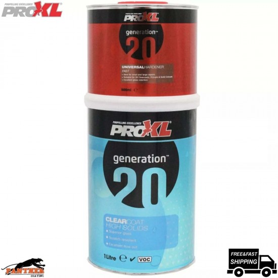 PROXL 2K Clearcoat & High Solid Hardener Kit 1.5L - Ultra Gloss Finish Formula