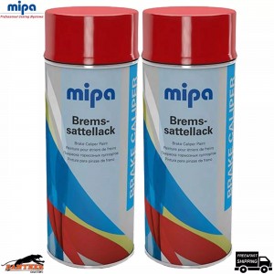 2x Mipa Brake Caliper Paint Spray 400ml - Red High-Temp Aerosol Coating