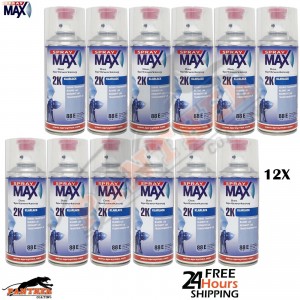 Spray Max 680061 2K Gloss Clear Coat Aerosol 400ml - Pack of 12 Automotive Spray