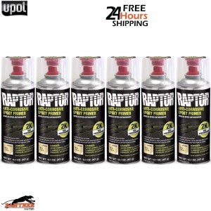 6X U-POL Raptor 2K Anti-Corrosive Epoxy Primer Beige Aerosol 400ml