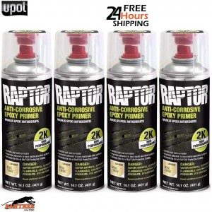 4X U-POL Raptor 2K Anti-Corrosive Epoxy Primer Beige Aerosol 400ml