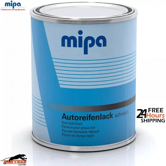 Mipa Black Tyre Paint 1L - Restores & Protects Rubber Surfaces