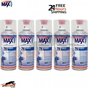 Spray Max 680061 2K Gloss Clear Coat Aerosol 400ml - Pack of 5 Automotive Spray