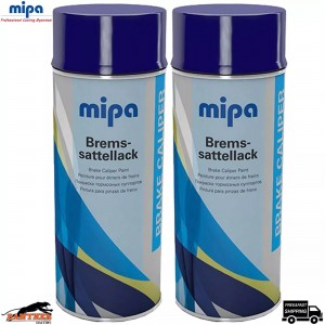 2x Mipa Brake Caliper Paint Spray 400ml - Blue High-Temp Aerosol Coating